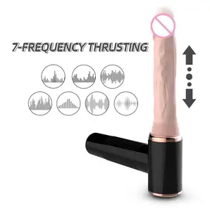 Rechargeable 7 Thrusting Modes With Suction Base And Heating Gun Silicone Dildos Sex Machine Realistic Penis Sex Toys For Woman%