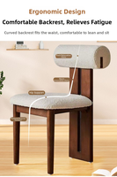 Minimalistischer Esszimmerstuhl mit Rollbarer Rückenlehne - Ergonomische Weiche Polsterung & Stabiler Massiver Rahmen für Zuhause, Hotel, Café