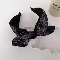 Bandeau large rétro en tissu antidérapant avec motif Paisley, plantes et fleurs, style bandana, élégant, de haute qualité, fait main, pour femme