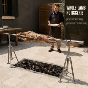 Kit de broche rotative durable avec trépied portable en acier inoxydable pour barbecue, vente en gros d'usine OEM/ODM - Product Image 5