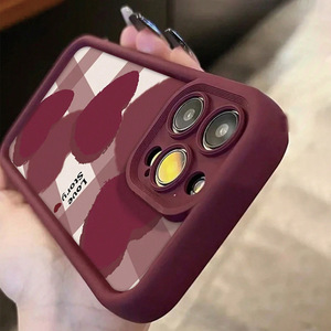 Custodia per <span class=keywords><strong>iPhone</strong></span> con Motivo a Griglia <span class=keywords><strong>Rossa</strong></span> Piccola e Raffinata, Piena di Amore, per Modelli 16 15 17 <span class=keywords><strong>Pro</strong></span> <span class=keywords><strong>Max</strong></span> 14 13 12 <span class=keywords><strong>11</strong></span>, <span class=keywords><strong>Cover</strong></span> Posteriore Antiurto - Product Image 5