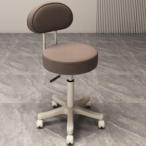 Chaise de barbier roulante réglable, chaise de coiffure avec dossier et siège réglables en hauteur pour salon de beauté - Product Image 2