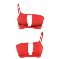 Maillot de bain femme grande taille imprimé à carreaux rouges, asymétrique à une épaule, avec liens latéraux, nouvelle tendance, en Spandex/Nylon, vente en gros