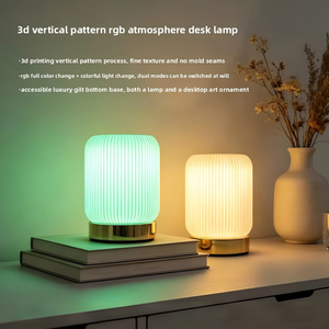 Lampe de table tactile <span class=keywords><strong>rechargeable</strong></span> nordique, veilleuse d'ambiance dorée pour la protection des yeux, ornement décoratif créatif 3D pour chambre à coucher et chevet - Product Image 2