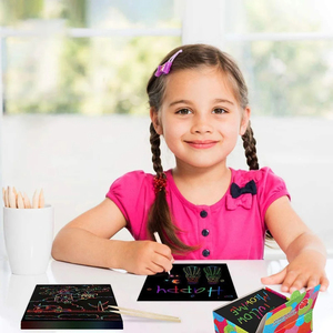 Papel Mágico para Rascar con Efecto Arcoíris, Tarjetas Holográficas Negras para Rascar, Manualidades, Juguetes Educativos, Regalo de Cumpleaños para Niños - Product Image 3