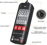 Multimeter Digital Cerdas Anti-panas Otomatis Penuh A1, Pena Uji Tegangan Listrik, Detektor Ohm Hz NCV True RMS Meter