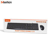 Meetion C235 Economic USB 104 Keys Full Size Wired Keyboard and Mouse Set Combo Suitable for Business Office Laptop