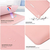 Étui pour ordinateur portable multifonctionnel 3-en-1 en cuir PU imperméable et antichoc avec logo personnalisé, support et repose-poignet pour MacBook moderne