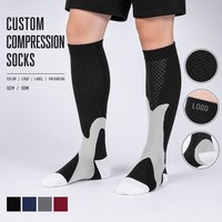 Chaussettes de compression personnalisées, hauteur genou, soutien gradué, chaussettes de performance athlétique pour le sport et l'usage quotidien