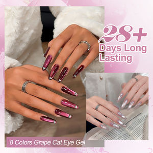 MissGooey 8 Couleurs Violet Raisin Vernis à Ongles <span class=keywords><strong>Gel</strong></span> Effet Œil de Chat Magnétique Sans TPO/HEMA OEM ODM Bouteille de Vernis <span class=keywords><strong>Gel</strong></span> UV Usine de Gels UV - Product Image 6