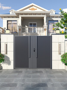 Porte de Cour Moderne en Alliage d'Aluminium, <span class=keywords><strong>Portail</strong></span> de Villa, Porte d'Entrée de Jardin, Art Extérieur Haut de Gamme, Porte Chinoise à Double <span class=keywords><strong>Battant</strong></span> pour Petit Jardin - Product Image 3