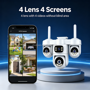 Cámara <span class=keywords><strong>IP</strong></span> de Seguridad CCTV WiFi de Doble Banda 2.4G 5G OEM de 20MP 10K Inalámbrica con 4 Lentes y 4 Pantallas para Monitoreo Interior y Exterior - Product Image 2