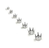 Edelstahl Runde Blanko-Krallenfassung für Strass-Kristall-Zirkonia, Metallbasis mit Ösen, Anhänger-Charm-Schmuckzubehör