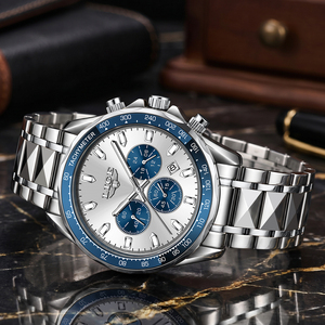 LIGE LG89229 Orologio da Uomo all'Ingrosso, Quadrante 45mm, Cronografo al Quarzo in Acciaio Inossidabile, Orologio Elegante da Uomo + Scatola, Relojes De Hombre - Product Image 3