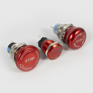 Botón pulsador metálico impermeable IP65 de 12mm, 16mm, 19mm, 22mm, 25mm para estación de transporte de tornillo sin fin - Product Image 1