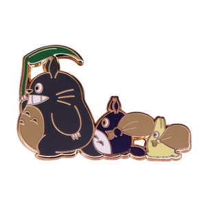 Spilla in Lega di Alta Qualità Marca XINLAI con Stile Animale in Cloisonné Dorato, Stampa Digitale Anime <span class=keywords><strong>TOTORO</strong></span>, Regalo per Fan in Metallo - Product Image 1