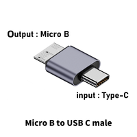 Carcasa de aleación de aluminio de alta eficiencia tipo C macho a Micro B hembra adaptador 10Gbps conector de transferencia adecuado para PC Notebook