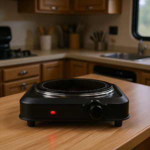 Table de cuisson électrique portable 1200W à brûleur unique en verre, contrôle de température progressif, pour maison, camping-car et utilisation sur comptoir - Product Image 2