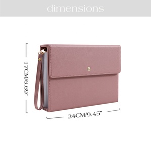 Organiseur budgétaire Hongbo Best Seller <span class=keywords><strong>en</strong></span> cuir litchi souple A5, 6 couleurs, avec enveloppes à onglets, idéal pour le bureau, l'école ou comme cadeau <span class=keywords><strong>de</strong></span> papeterie. - Product Image 4
