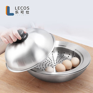 บอสซัมกระทะอุ่นอาหารพร้อมถาดเจาะรูทำจากสเตนเลสสตีลกระทะอุ่นอาหารและอาหารทะเลแบบเกาหลี - Product Image 4