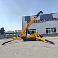 Grue araignée de 8 tonnes de haute qualité, flèche télescopique rotative à 360°, démarrage électrique diesel, équipée d'une alarme de surcharge pour une utilisation sécurisée