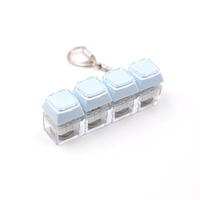 Clavier mécanique 4 touches, porte-clés blocs pastel, jouets anti-stress, clavier de doigt, bouton anti-stress DIY, capuchon de touche