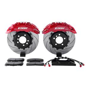 Juego de Caliper de Cuatro/Seis Pistones IC6 Rojo con Disco con Patrón de Gancho de Pesca, Apto para Integra Crider - Product Image 3