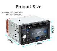 Radio para Auto BQCC de 6.2 Pulgadas 2DIN con Entrada Auxiliar FM, USB, 12V, Carplay, Android Auto, Estéreo para Auto, RCA, AM, FM, BT, Reproductor de DVD/CD/VCD, RGB