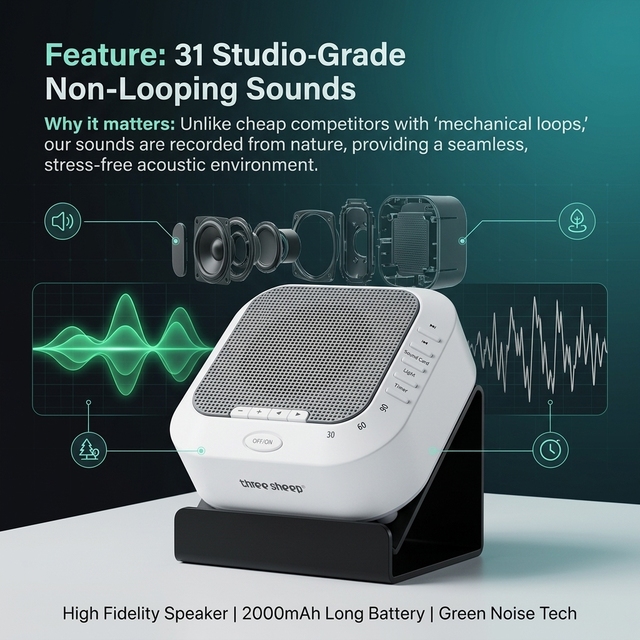 ESYS Portable Warm White LED Lighting White Noise Sleep Aid Device Baby-friendly Portable Speakers