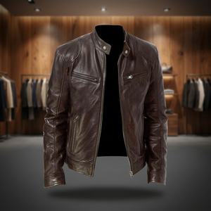 Wholesale Price BS International Genuine Leather Canvas <b>Racer</b> <b>Jacket</b> Premium Quality Windproof Waterproof Winter Front Unisex - Product Image 1