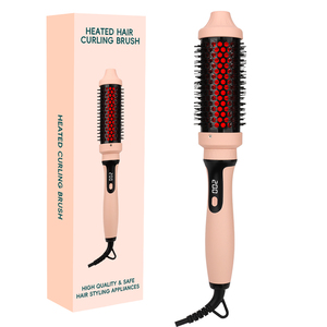 Outil de coiffure de curling multifonctionnel professionnel brosse à cheveux ronde ionique infrarouge incurvée chauffée avec arrêt automatique - Product Image 1