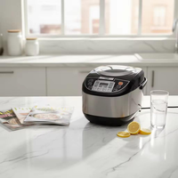 Cuisinière à riz électrique intelligente numérique 5L avec boîtier en plastique et cuve intérieure antiadhésive pour camping-cars, hôtels, caravanes et voitures