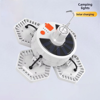 Lampe Torche LED Solaire Portable Rechargeable, Lanterne de Travail, Lampe d'Urgence Pliable pour Tente de Camping