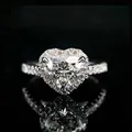 Engagement ring 1ct heart halo Lab diamond IGI 14k 18k gold wedding ring jewelry