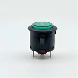 Single poles alternate pushbutton switch with light Black housing Red button 6A 250V industry machine switches