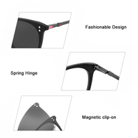 Lunettes de soleil œil de chat en acétate à clipser avec verres polarisés UV400 TAC, branches métalliques, montures optiques à cerclage complet, vente en gros OEM ODM