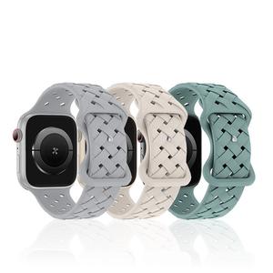 Correa de hebilla de mariposa de silicona deportiva y de moda tejida de nailon fino para Apple Watch 8 para Iwatch correa de reloj de silicona - Product Image 2