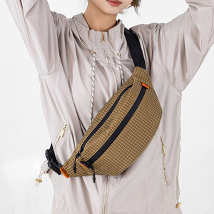 Unisex High-End Japanese Korean Style Plaid <b>Backpack</b> Retro Plaid Sport Daily Use Half Moon Sling Bag <b>For</b> <b>Women</b> - Product Image 6