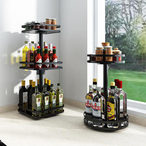 Keuken Specerij Pot Flessenrek Roterende Opslag Organizer Rack Multi-Layer Koolstofstaal Opslag - Product Image 5
