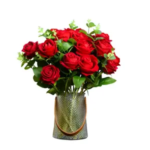 Customized Valentine's Day Mother's Children's Day gifts for various holidays single rose 5cm single velvet artificial flower