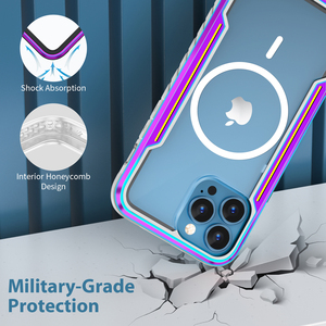 Custodia Magnetica di Lusso per <span class=keywords><strong>iPhone</strong></span> 15 Pro Max, Custodia Magnetica Resistente per <span class=keywords><strong>iPhone</strong></span> 14, Custodia Protettiva in Metallo Trasparente Testata per Cadute per <span class=keywords><strong>iPhone</strong></span> 13/12 - Product Image 3
