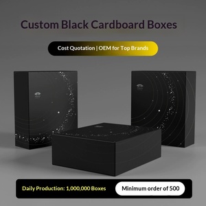 Custom <b>Black</b> Gift <b>Box</b> for Belts Premium Luxury Drawer Flip Top Packaging - Product Image 2