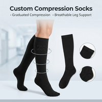 Chaussettes de compression graduée personnalisées, hauteur genou, côtelées, respirantes, pour le soutien des jambes, idéales pour infirmières, la course et les voyages, pour hommes et femmes