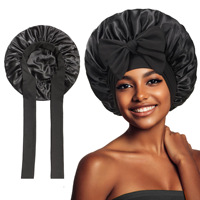 Nouveau Filet à Cheveux Réglable Caps Protecteur de Cheveux de Nuit Bigoudi Bonnet 2 en 1 Perruque en Satin Bonnet de Sommeil