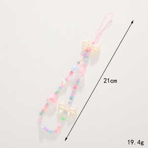 Cordon de téléphone portable perlé pour femmes et filles, chaîne anti-perte pour smartphone, sangle de téléphone colorée bonbon d'été, pendentif, cadeaux - Product Image 3