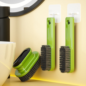 Ensemble de brosses de nettoyage multifonctionnelles, poils en nylon, manche en plastique, brosse à chaussures et à linge pour la maison, couleur verte - Product Image 2