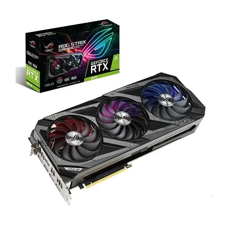 ASUS ROG-STRIX-RTX3070-O8G-GAMING Graphics Card support OverClock with 8GB GDDR6 256 Bit ASUS ROG STRIX RTX 3070 Video Card Used