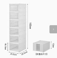 Organisateur de rangement pour chaussures sans installation, boîte à chaussures pliable à 6 niveaux, armoire de rangement multicouche pour chaussures, boîte de rangement pliable pour baskets