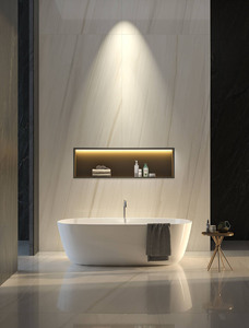 แผ่นหินเคลือบสีขาวลาซามีความทนทานสูงสำหรับเคาน์เตอร์ห้องครัว - Product Image 6