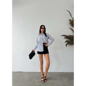 Camisa de Popelina a Rayas para Mujer, Manga Convencional, Estilo Simple para el Día a Día - Product Image 2